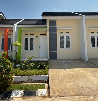 Tampak depan perumahan subsidi pesona kahuripan 12 8