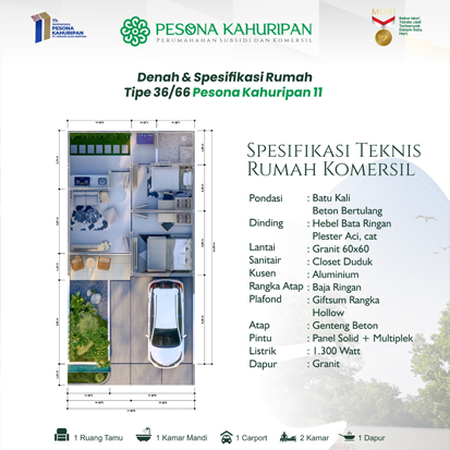 denah rumah komersil 36 pesona kahuripan 11
